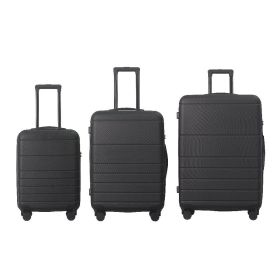 Luggage Sets ABS Hardshell 3pcs Luggage, Lightweight Durable Suitcase sets Spinner Wheels Suitcase with TSA Lock 20''24''28'' Available(Black)