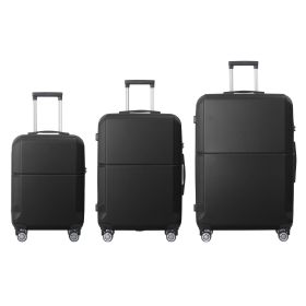 BLACK 3-Piece Premium ABS Luggage Set-20", 24", and 28" Suitcases with Multi-Position Handle, Silent Spinner Wheels, and TSA-Approved Lock-Durabl