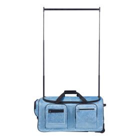 29 Inch Dance Bag with Garment Rack Rolling Duffle with Wheels for Travel Blue