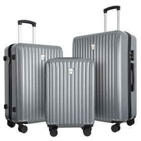 3-Piece Hardshell Suitcase Set, Professional & Family Luggage with TSA Lock & Double Spinner Wheels