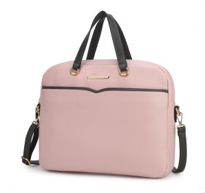 MKF Collection Rose Laptop Briefcase by Mia K (Color: Blush, Material: Vegan Leather)