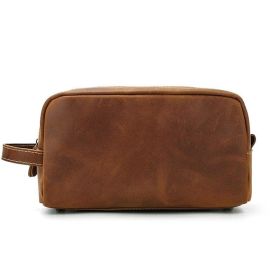 The Wanderer Toiletry Bag | Genuine Leather Toiletry Bag (Color: Brown)