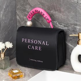 Travel Toiletry Bag - Large Hanging Toiletry Organizer - Waterproof Hygiene Bag with Hook for Toiletry, Makeup, Cosmetics (Color: Black hook bag)